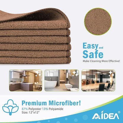 AIDEA Microfiber Cleaning Cloth-12PK, Soft Microfiber Towels