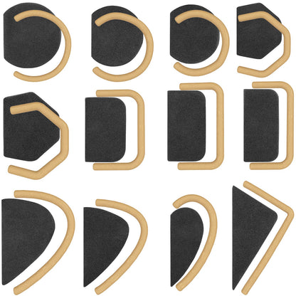 Pottery Mug Handle Molds 12Pcs Mug Handle Forms Mug Handle Making Tool for Pottery Ceramic Mug Handle Molds for Clay with Various Shapes and Sizes-Black