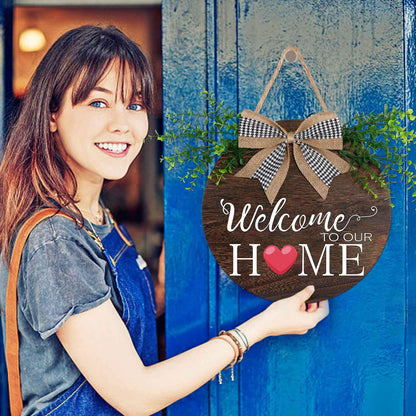 Yonuni 12x12 Inch Interchangeable Welcome to Our Home Door Sign