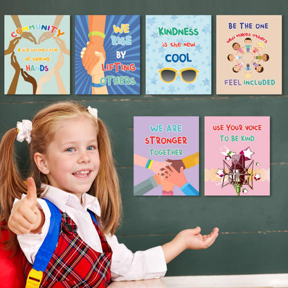 KDMAZH 6 Classroom Posters, Kindness Poster for Classroom Decorations，Motivational,Language educational， Positive,Inspirational. 8xx10Inch，Unframed