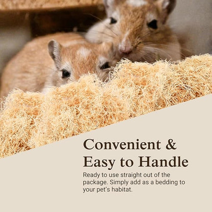 The Habitat Life - Natural Fine Cut Excelsior - for Birds, Hamsters, Gerbils, Rats & Other Small Mammals - Soft & Absorbent - Wood Fiber - Dye-Free & Safe - Medium - 2 Pack