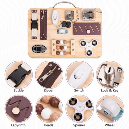 Assistex Fidget Busy Board for Adults with Dementia - Calming Activities and Games for Seniors Sensory Mat with Guide Book - Assistance Products Elderly Patients - Gift Toys for People with Alzheimers