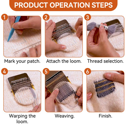 Small Weaving Loom, 28 Pins Darning Loom Mini Loom Machine Wooden Weaving Loom Kit Arts Darning Tool for Mending Jeans Socks Clothes