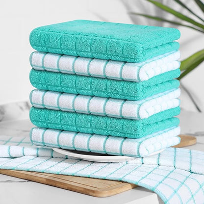 Homaxy Premium Cotton Kitchen Towels 16"x 28", Large Natural Ring Spun 390 GSM
