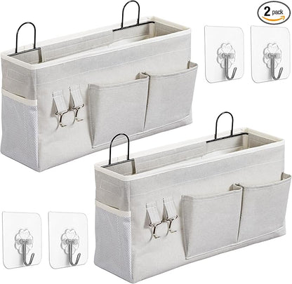 2pcs Large Wall Hanging Storage Bag, Door Closet Linen Fabric Pockets Organizer