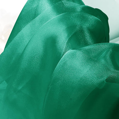 Manyshofu Green Organza Fabric by The Yard - 60 Inch Wide, 10 Yard Soft Sheer Fabric Silky Organza Tulle Fabrics Chiffon Fabrics for DIY Wedding Dress Bridal Decorations Fashion Craft