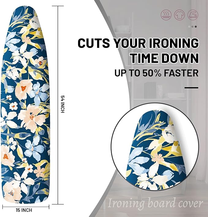 Extra Thick Ironing Board Cover and Pad, 15x54 Ironing Board Cover, Resist