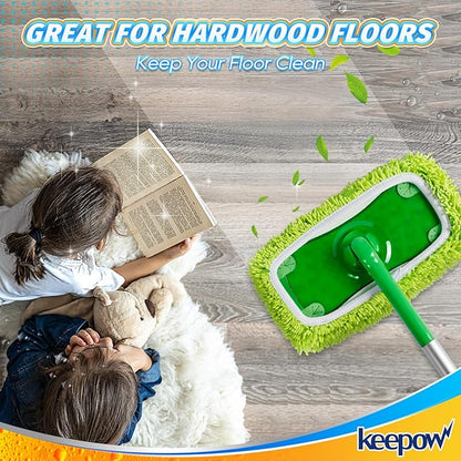 KEEPOW Reusable Microfiber Mop Pads Compatible