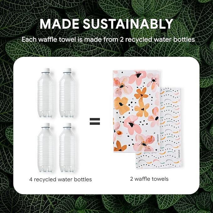 RECYCO Waffle Kitchen Towel Set of 2