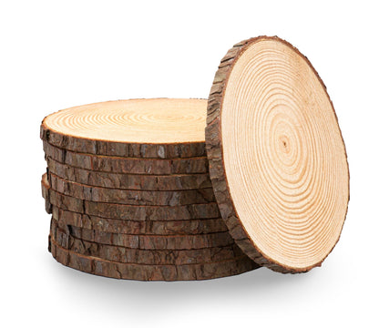 Set of (12) 9-11 inch Wood Slices for centerpieces! Wood Slice centerpieces, Wood Rounds, Tree Slices (9-11 inch 12 Pack)
