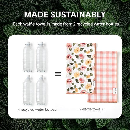 RECYCO Waffle Kitchen Towel Set of 2
