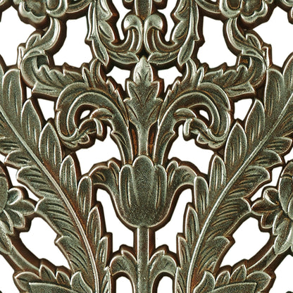 Madison Park Carved Wood Wall Art 2 Piece, Floral Wooden Carving Wall Decor, Blue Wall Art Living Room Bedroom, Copper Embellished Boho, Ready to Hang, 15.75"W x 31.5"L, Patina Blue