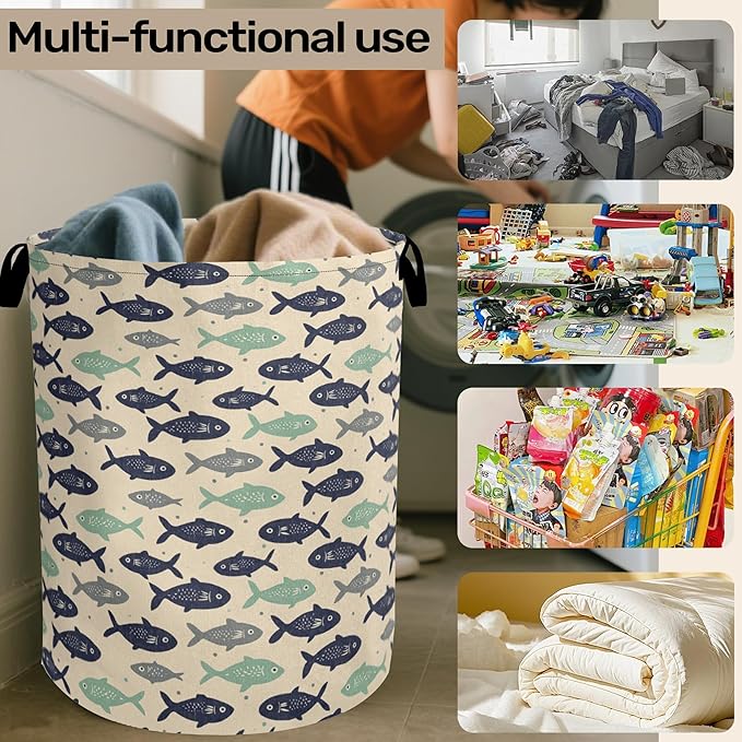 Cute Japanese-Style Fish Foldable Laundry Hamper