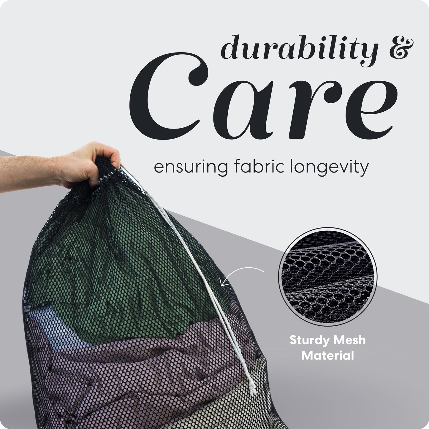 Mesh XL Laundry Bag - Large 24" x 36" - Durable, Machine Washable with Secure Drawstring Closure - Perfect for College Dorms, Laundromats, Apartments (Black)