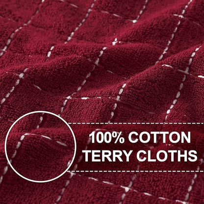 Homaxy 100% Cotton Terry Kitchen Towels, Checkered Designed, Soft and Super