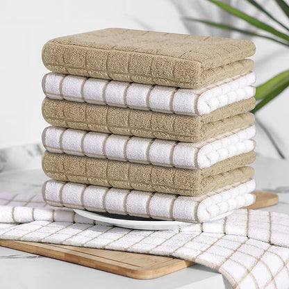 Homaxy Premium Cotton Kitchen Towels 16"x 28", Large Natural Ring Spun 390 GSM