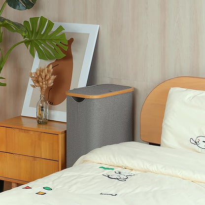 Slim Laundry Basket with Wheels, Narrow Hampers