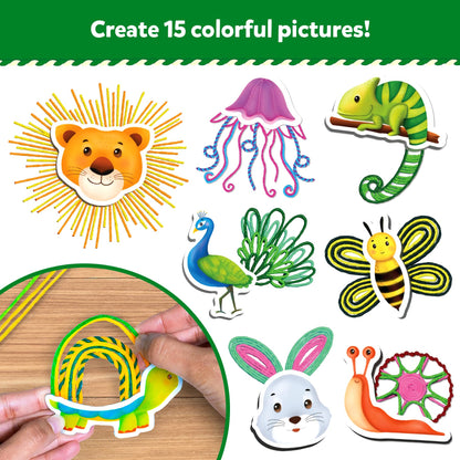 Skillmatics Waxy Window Art - 100 Bendable Waxy Sticks for Mess-Free DIY Fun, Reusable 100% Organic Beeswax Craft Kit, Travel Friendly, Creative Gifts for Girls & Boys Ages 5, 6, 7, 8, 9, 10, 11, 12