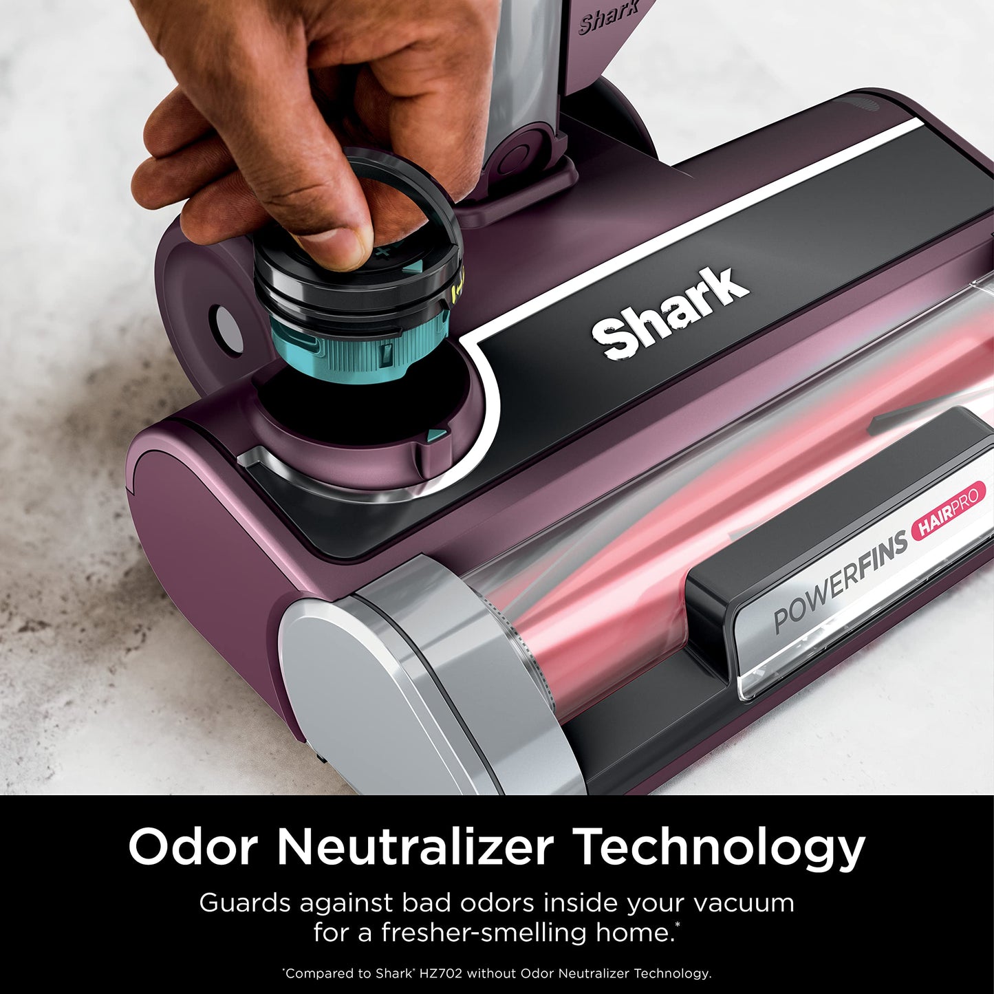 Shark HZ702 Ultralight PetPro Corded Stick Vacuum with PowerFins HairPro Odor Neutralizer Technology, Wine Purple