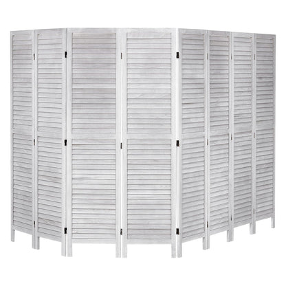 VEVOR Wood Room Divider, 8 Panel Wood Folding Privacy Screen, 66.9 Inches Tall Indoor Louvered Wooden Partition, Portable Decoration Screen, for Room Separation, Home, Office, Restaurant & Bedroom