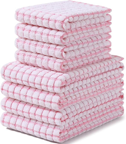 Homaxy Kitchen Towels and Dishcloths Set, 16 x 25 and 12 x 12 Inches, Super