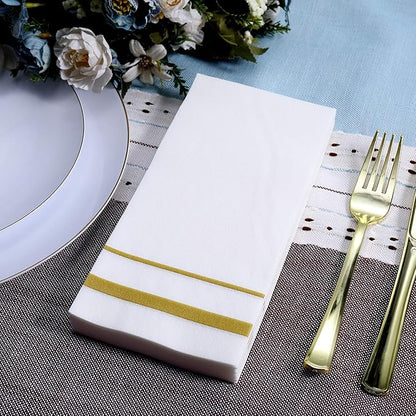 FOCUSLINE 200 Linen Feel Disposable Bathroom Napkins, Soft and Absorbent Paper