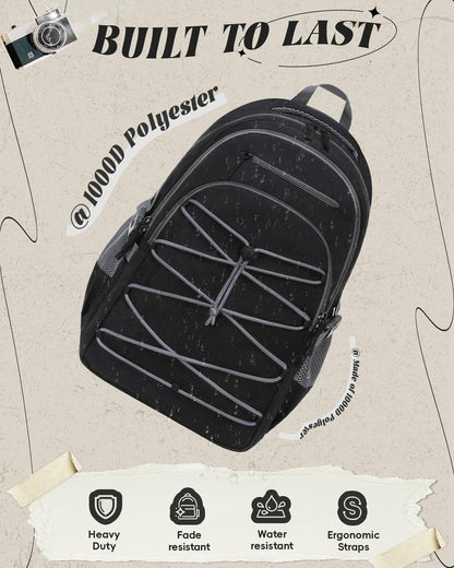 FOKDUVB Middle High School Backpacks for Boys Girls Large Bookbags with Laptop Compartment for Teens Teenagers Back to School Book Bags Mochilas Escolares para Adolescentes (Black/Gray, Solid)