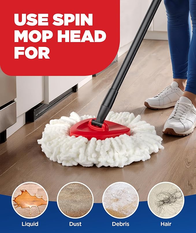 6-in-1 Mop Heads Replacements for O Cedar EasyWring 1 Tank System, Includes 1