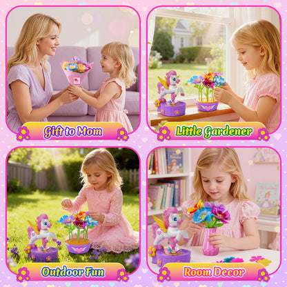 Zmpolir Craft Kits, Push-to-Create Bouquet Maker, Unicorn Toys for Girl Age 3-12, Fabric Bouquet Toys, Kids DIY Arts and Crafts Kit, Creative Birthday Gifts for 3 4 5 6 7 8 9 10 11 12 Year Old Girls
