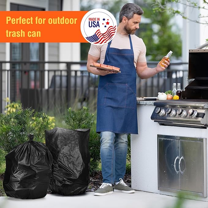 Delxo 30-33 Gallon Trash Bags, Durable & Puncture-Resistant Plastic Bolsas para