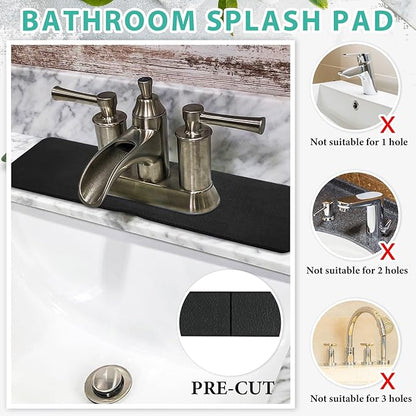Tioncy 2 Pcs Faucet Mat Sink Splash Guard Oval-hole Oval Splash Pad