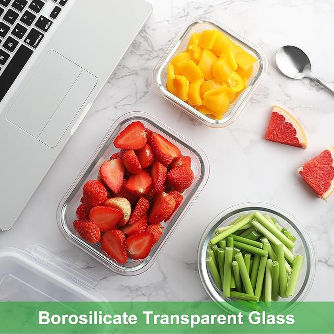 HOMBERKING [18 Piece Glass Food Storage Containers