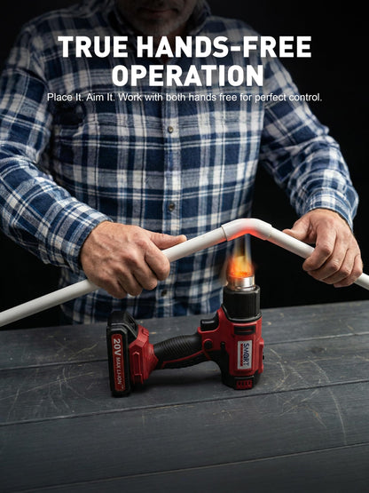 SMART JERRY - Cordless Heat Gun | Portable Heat Gun for Vinyl Wrap, Resin, Crafting, Shrink Tubing & Candle Making | Battery Powered Heat Gun Kit w/ 5 Nozzles (20V Li-ion Battery Included)