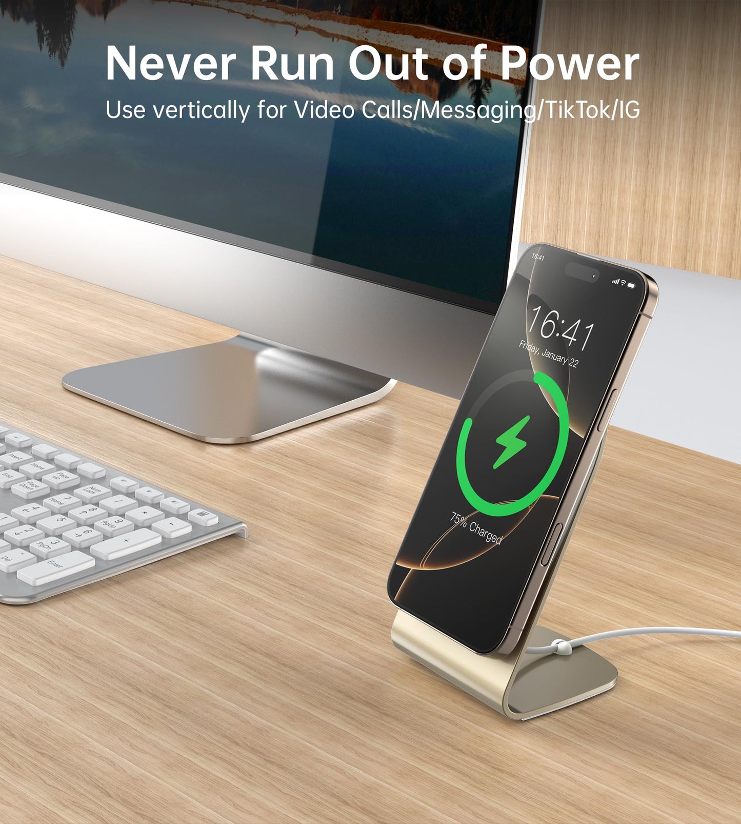 Magnetic Wireless Charger for iPhone 17/16/15/14/13/12 - Mag Charger+20W USB C Adapter, Fast Wireless Charging Stand/Pad with 5ft USB-C Cable for iPhone 17/16/15/14/13/12 Pro Max Plus Mini Air, Airpod