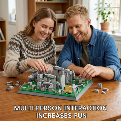 GHQYTPR Stonehenge Building Block Set 753 Pcs World Famous Architecture Model Kit for Adults & Teens Historical England Landmark Construction Project Home Office Desk Decor Display Gift