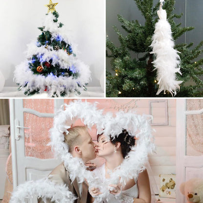 MehelloFeather Feather Boa 1.64Yards Turkey Feather Boa 30g for DIY Craft Wedding Party Halloween Costume Decoration(Pink)