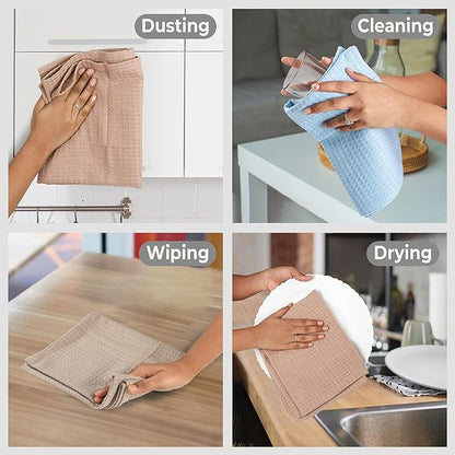 Urban Villa Kitchen Towels Waffle Dish Cloths Multi Color Set of 6 Over Sized
