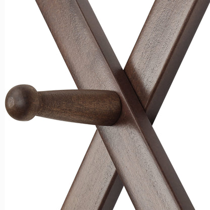 SKOLOO Hat Rack for Wall with 20 Hooks, Solid Wooden, Modern, Expandable Coat Rack Wall Mount for Coats, Hats, Bags, Baseball Caps, Walnut Color