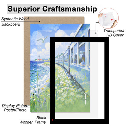 KTKDE 16x24 Picture Frame Wooden Black,Poster Frames with Polished Plexiglass, Wall Hanging Large Studio Gallery Photo Frames Decorating for Minimalist Style Suitable,Any style Best gift