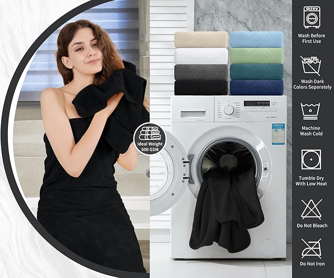 Extra Large Bath Towel Set of 4, Oversized Bath Sheet Super Soft Highly
