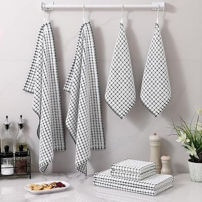 Homaxy Kitchen Towels and Dishcloths Set, 16 x 25 and 12 x 12 Inches, Super
