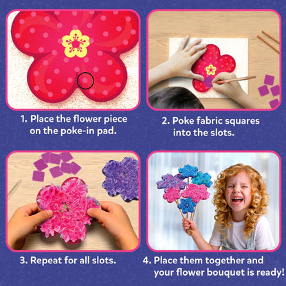 Skillmatics Poke-in Art - Flower Bouquet, DIY Wood Craft Kit, Mess-Free Creative Play for Girls and Boys Ages 4, 5, 6, 7, 8, 9, Fine Motor Skills, Screen-Free Fun