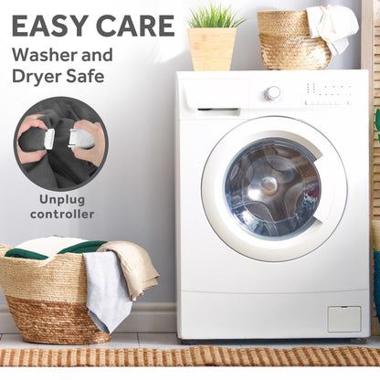 Sunbeam Electric Throw Royal Mink Sherpa Heated Blanket, 4 Heat Settings, 4-Hour Auto Shut-Off, Fast Heating, Luxurious and Ultra Comfy, Night Fog Color, 50" x 60"