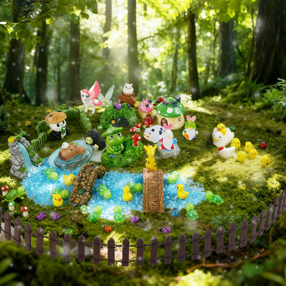 MUJERWQ 82 Pcs Fairy Garden Accessories Kit - Miniature Figurines, Resin Mushrooms, Elves & Animals, Bridges & Houses for DIY Terrarium, Dollhouse, Succulent Garden Decor, Indoor Outdoor Craft
