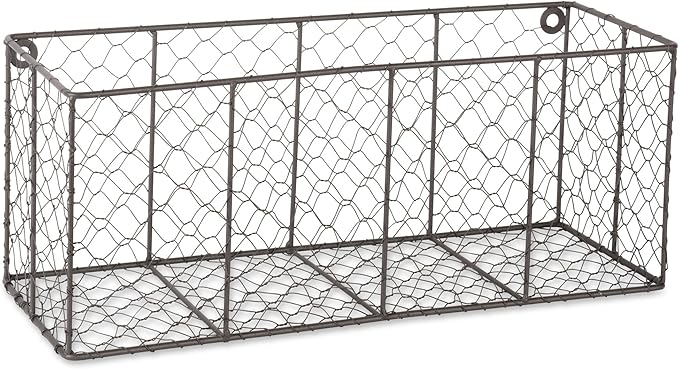 DII Chicken Wire Collection Farmhouse Vintage Wall Baskets, Medium Basket