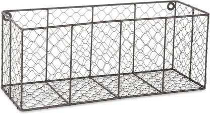DII Chicken Wire Collection Farmhouse Vintage Wall Baskets, Medium Basket
