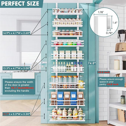 Over The Door Pantry Organizer，9-Tier Over The Door Organizer