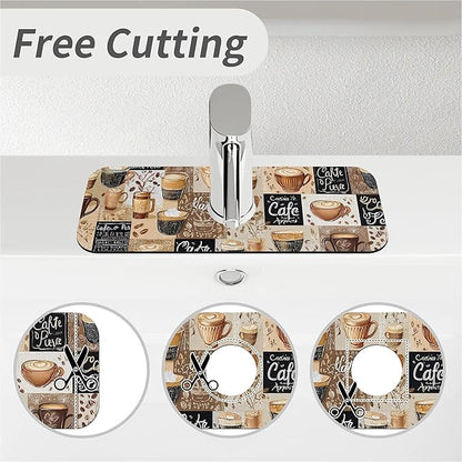 Kitchen Sink Splash Guard，-coffee Faucet Mat Sink Gadgets-Super Absorbent Fast