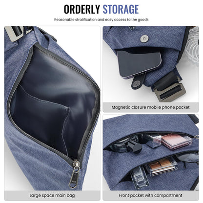 WANDER PLUS® Anti Theft Crossbody Travel Bag for Women Men, Multi-Pocket Crossbody Bag, Slim Sling Bag with Adjustable Strap