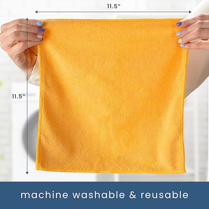 S&T INC. 100 Pack Microfiber Cleaning Cloth, Bulk Towels